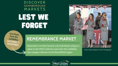 Remembrance Market Saturday 9th November in the Market Place