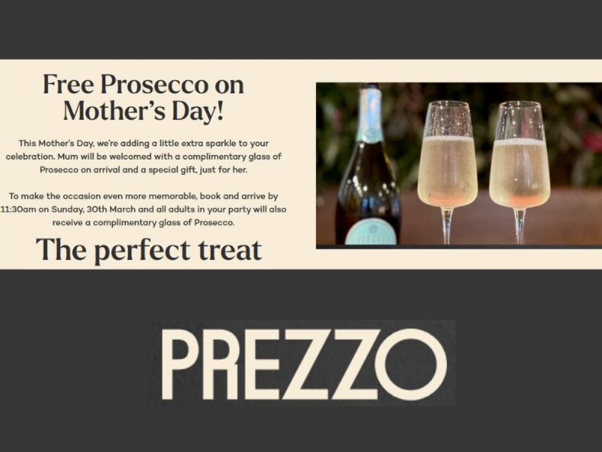 Mothers Day Bookings Now Being Taken - Prezzo